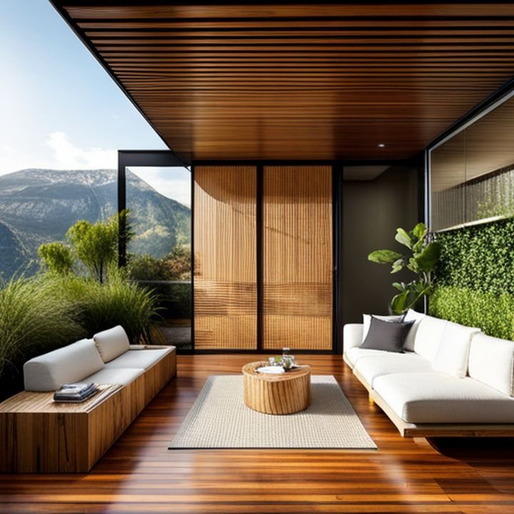 Imagen de una terraza renovada con materiales como madera