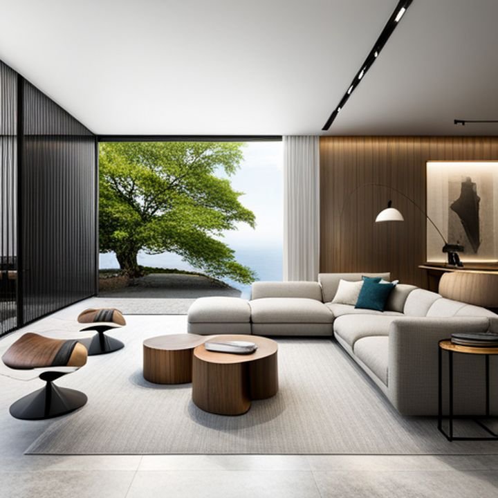 Un acogedor salón minimalista con tonos neutros